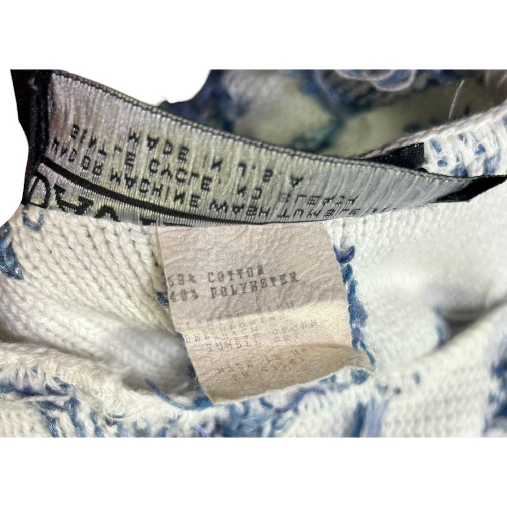 Vintage Retro David Brett Shaggy Blue & White Textured Sweater - Picture 8 of 8